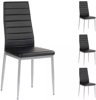 Idimex Nathalie Esszimmerstuhl 4er-Set, schwarz, Textil (NATHALIE)