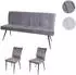 MCW MCW-K16 Esszimmer-Set 3-teilig, Samt, dunkelgrau (800000416642)