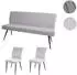 MCW MCW-K16 Esszimmer-Set Stuhl+Sitzbank, Samt, hellgrau (MCW-K16)