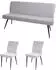 MCW MCW-K16 Esszimmer-Set Stuhl+Sitzbank, Samt, hellgrau (MCW-K16)
