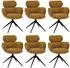 MCW MCW-O77 Esszimmerstuhl 6er-Set, Chenille, drehbar, senfgelb (800001348456)