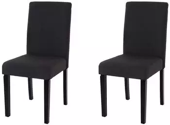 Chefgastro Esszimmerstuhl 2er-Set, Textil, schwarz, dunkle Beine (PR_RMV85-91)
