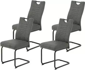 Hela Jupiter Freischwinger Microfaser anthrazit 4er-Set (55411720-0)