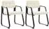 CLP Canada B Besucherstuhl Kunstleder mit Armlehne, creme (2er Set)