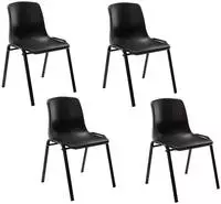 4er Set Stapelstuhl Nowra Kunststoff Schwarz