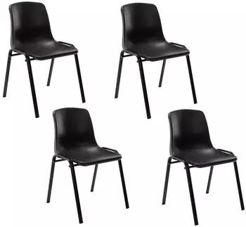 CLP Nowra Stapelstuhl 4er-Set, Polypropylen, schwarz