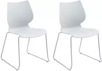 CLP Houma Stapelstuhl 2er-Set, Kunststoff, wei&szlig; (327248)
