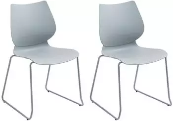 CLP Houma Stapelstuhl 2er Set, Kunststoff grau (327247)