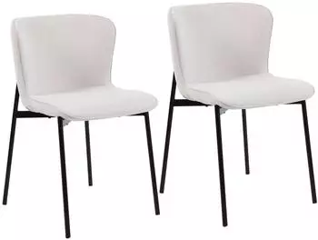 Svita MARY Esszimmerstuhl 2er-Set, Stoff, beige/schwarz (91234)