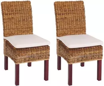 Chefgastro Malibu Esszimmerstuhl Bananengeflecht hellbraun, 2er-Set (PR_RMV102-02)