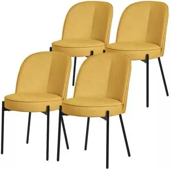 ML-Design Esszimmerstuhl 4er-Set Stoff senfgelb (490018520)