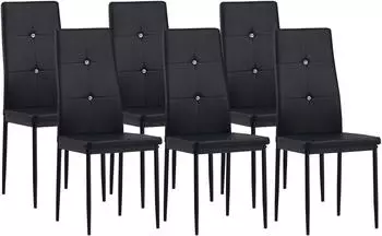 Albatros Diamond Esszimmerstühle 6er-Set, Kunstleder