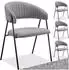 TecTake Bedano Armlehnstuhl gepolstert, Webstoff, grau, 4er-Set, 150kg
