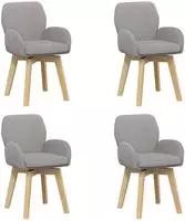 vidaXL Drehstuhl Esszimmer 4 stk. Boucl&eacute; Hellgrau 54 x 58 x 87 cm