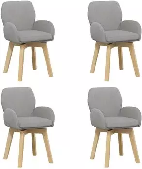 vidaXL Drehst&uuml;hle Esszimmer 4er-Set Boucl&eacute; hellgrau (3428283)