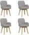vidaXL Drehstühle Esszimmer 4er-Set Bouclé hellgrau (3428283)