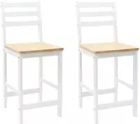 vidaXL Esszimmerst&uuml;hle 2 stk. Massives Gummiholz Wei&szlig;