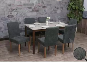 MCW Littau Esszimmerstuhl Chenille dunkelgrau, 6er-Set (800000816718)