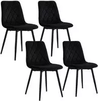 Relaxdays Esszimmerstuhl, 4er Set, Samt, Metallbeine, 120 Kg, Wohnzimmer & K&uuml;che,