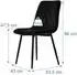 Relaxdays Esszimmerstuhl 4er-Set, Samt, Metallbeine, schwarz