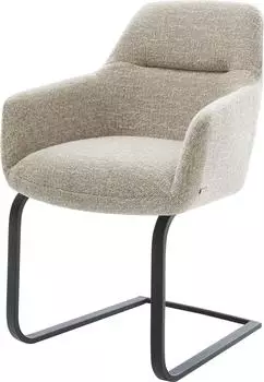 DeLife Pejo-Flex Freischwinger Webstoff soft beige, Gestell schwarz (42291)