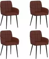 vidaXL Esszimmerst&uuml;hle 4 stk. Kunstleder Gl&auml;nzendes Braun
