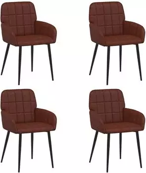 vidaXL Esszimmerstühle Kunstleder, glänzendes Braun, 4er-Set (3428188)