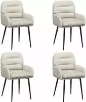 vidaXL Esszimmerst&uuml;hle 4 stk. Samt Creme 59 x 59,5 x 90 cm