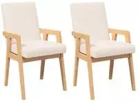 vidaXL Esszimmerst&uuml;hle mit Kissen 2 Stk. Massivholz Gummibaum