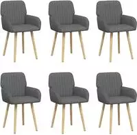 vidaXL Esszimmerst&uuml;hle 6 stk. Stoff Dunkelgrau 56,5 x 50 x 87,5 cm