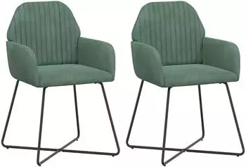 vidaXL Esszimmerstühle 2er-Set Samt meergrün (42034375)