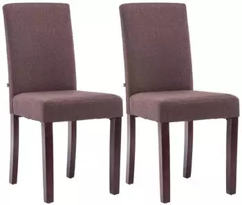 CLP Ina Esszimmerstuhl Stoff, cappuccino/braun, 2er-Set