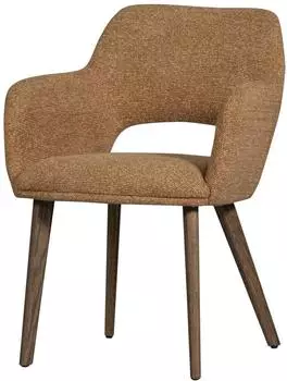 Woood Murat Esszimmerstuhl Chenille-Stoff, gelb/braun (377492-GM)