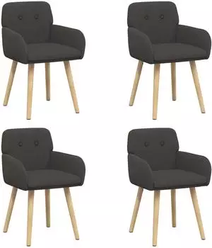 vidaXL Esszimmerst&uuml;hle 4er-Set Boucl&eacute; dunkelgrau (3428274)