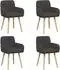 vidaXL Esszimmerstühle 4er-Set Bouclé dunkelgrau (3428274)