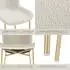 TecTake Tessa Polsterstuhl Bouclé weiß/gold, 6er-Set (54x62x90cm)