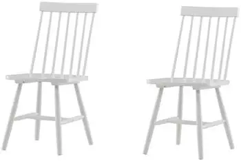 Livetastic Lönneberga Stuhl-Set, Kautschukholz massiv, weiß lackiert (002615044103)