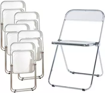 en.casa Pornainen Klappstuhl 6er-Set, transparent (Pornainen)