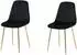 Livetastic Polar Esszimmerstuhl 2er-Set, Samt, schwarz, Messingbeine (002615047220)