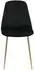 Livetastic Polar Esszimmerstuhl 2er-Set, Samt, schwarz, Messingbeine (002615047220)