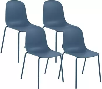 CLP Hardin Stapelstuhl Kunststoffsitz, Metallgestell, blau