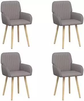 vidaXL Esszimmerst&uuml;hle 4er-Set, Stoff, taupe (56,5x50x87,5cm)