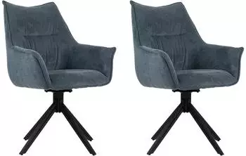 Mr. Deko Ginosa Esszimmerstuhl 2er Set, drehbar, blau