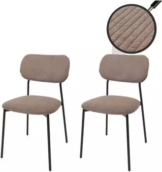 MCW MCW-O26 Esszimmerstuhl 2er-Set, Cord, taupe (99114)