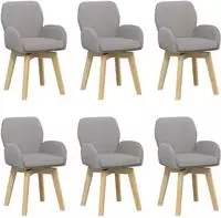 vidaXL Drehstuhl Esszimmer 6 stk. Boucl&eacute; Hellgrau 54 x 58 x 87 cm