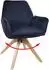 MCW MCW-G67 Esszimmerstuhl mit Armlehne, drehbar, Holz/Samt, anthrazit-blau (101373)