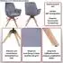 MCW MCW-G67 Esszimmerstuhl mit Armlehne, drehbar, Holz/Samt, anthrazit-blau (101373)