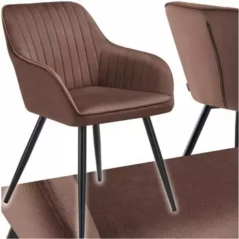 TecTake Marilyn Esszimmerstuhl Samtoptik, braun/schwarz (405716)
