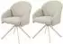 Hela Holly S Armlehnstuhl 2er-Set, Webstoff, 360° drehbar, beige