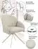Hela Holly S Armlehnstuhl 2er-Set, Webstoff, 360° drehbar, beige